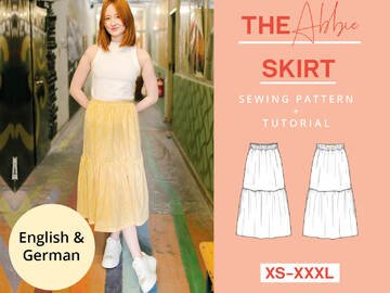 Sewing pattern t-shirt dress women, sizes XS-XXXL, easy with video