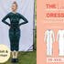 Jersey dress long sleeve dress sewing pattern, midi dress with ruffles