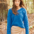 Blauer Pullover mit Rautenmuster