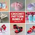 8 Crochet baby booties patterns bundle, newborn shoes, boy girl sneakers