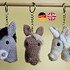 Schlüsselanhänger Taschenbaumler - Pferd, Einhorn und Esel - Häkelanleitung