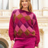 Pulli im Flechtmuster (Entrelac) in Fuchsie, Pink, Brombeer und Cognac