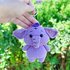 Purple Elephant Keychain