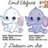 Stickdatei Elefant, Applikation Elefant, Stickdatei 10x10, Stickdatei Set