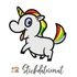 Stickdatei Süßes Einhorn, Regenbogen Einhorn Stickdatei in 2 Größen