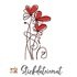 Stickdatei mit Blumen und Herzen, Liebesstickdatei, Liebeserklärung