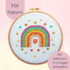 Stickvorlage PDF "Regenbogen" Download Vorlage, DIY