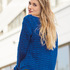 Pulli mit Zopfmuster in Blau