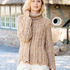 Pulli im Wellenmuster in Karamellbeige