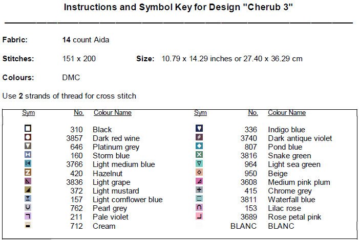 Cherub 3 Cross Stitch Pattern PDF instant download - Photos and pictures