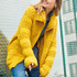 Gelbe Oversize-Jacke mit Patent- und Rippenmuster-Streifen