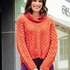 Pulli mit Zopfmuster und Schalkragen in Orange