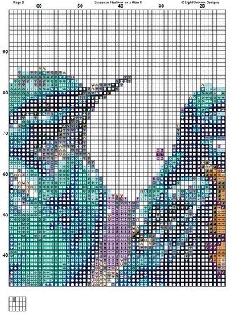 European Starlings on a Wire 1 Cross Stitch Pattern PDF instant download