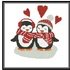 Christmas cross stitch pattern, Penguins love, winter cross stitch