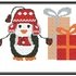 Christmas cross stitch pattern, Penguins with a hat