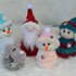 4er Set flauschige Winterfiguren Elf Wichtel Nikolaus Schneemann Elch