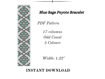 Blue Sage Peyote Stitch Bracelet