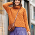 Pulli mit Zopfmuster in Terraorange