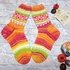 Socken mit Einstrickmuster Vitaminbombe Orange