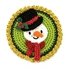 Button Snowman Patch crochet Applique