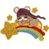 Mouse Shooting star crochet applique