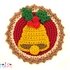 Button Bell crochet applique