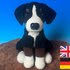 Appenzeller Sennenhund großer Schweizer Amigurumi Hund sitzend