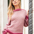 Pulli mit Hebemaschenmuster in Pink und Rosa