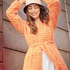 Jacke mit Ajourmuster in Orange