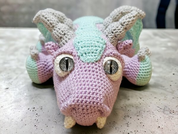 Miniature Dragon Baby Dragon Amigurumi Tiny Cute Blue Purple Pink Dragon  Fantasy Animals Crochet Little Dragon 