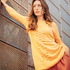 Taillierter Longpulli in Orange