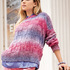 Pulli mit Karomuster in pink-lila Farbverlauf