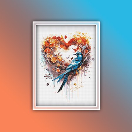 Heart of Birds Cross Stitch Pattern