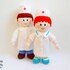 K089 Knitting Pattern - Doll Doctor and a Nurse with clothes and 1 hat