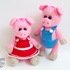 K061 Knitting Pattern - Pig the Girl and Pig the Boy Knitted soft toys Ami