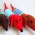 K052 Knitting Pattern - Dog Dachshund with 3 different covers