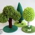 K036 Fairytale Magic forest Birch, Oak, Fir tree - Amigurumi