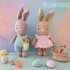 Bunnies "Polly & Paul" with Easter accessories - crochet pattern PDF