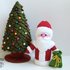 K031 Santa doll 7,5 inch and Two Christmas trees (branches are crochet)