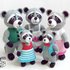 K023 Raccoons animals with clothing Mother, Father, Granny, Daughter, Son