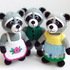 K022 Family of Raccoons with clothing (Mother, Father, Granny) animal