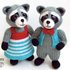 K021 Raccoons animal Boy and Girl with clothing - Amigurumi