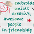 Cross Stitch Pattern "embroidery unites people in friendship", PDF Download