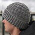 Knit Hat with Folded Brim Pattern for Men