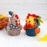 K005 Egg cozy Hen Chicken and Cockerel Rooster bird with eggs Amigurumi