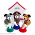 K003 Dogs with bowls and bones soft toy Amigurumi puppy pet