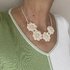 3D Flowers Necklace Pattern,Wedding Crochet Jewelry,Pearls Flowers Necklace