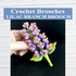 Lilac branch brooch crochet pattern, Mini crochet flowers