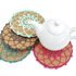 Cork Hot Pad Cover Crochet Pattern Kitchen Decoration Coaster Mandala Retro