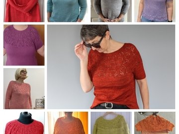 "Marienbad" roundyoke sweater with a nice lace pattern, 11 sizes